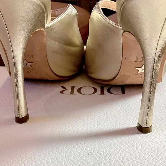 Dior Women's Slip On Gold Heels-41